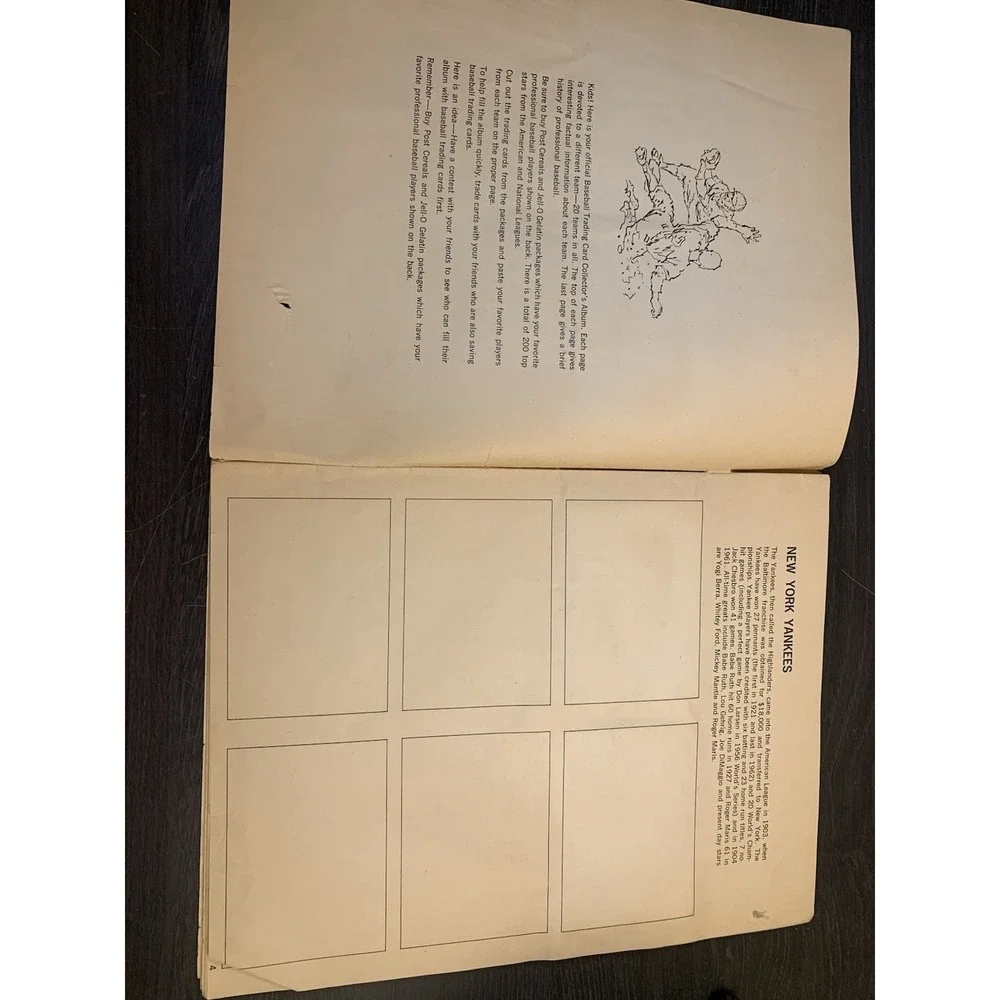 1963 Post Cereal JELL-O Baseball Card Collector's Album with 15 Cards